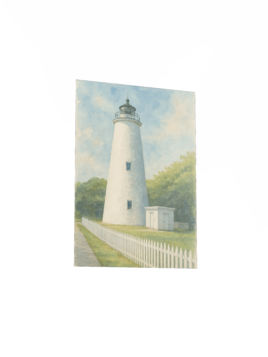Ocracoke Lighthouse Watercolor Poster product image (21)
