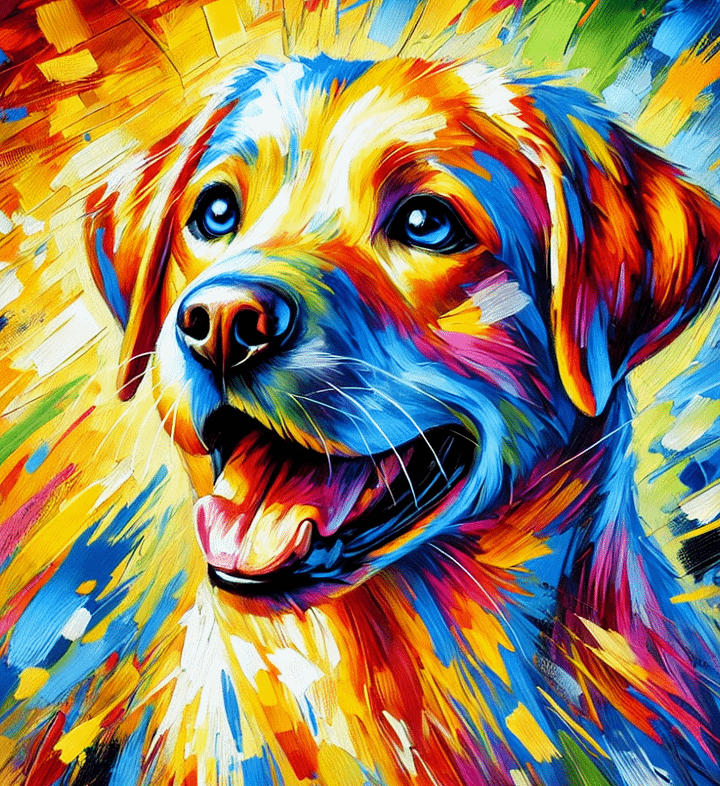 Vibrant Dog Portrait: Joy in Every Brushstroke product image (1)
