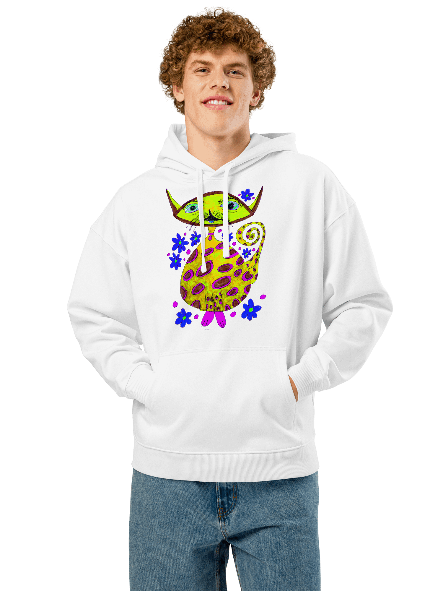 Abstract Cosmic Cat Unisex Hoodie product image (8)