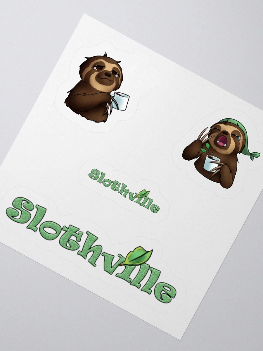 Sip & Relax Slothville Stickers product image (1)