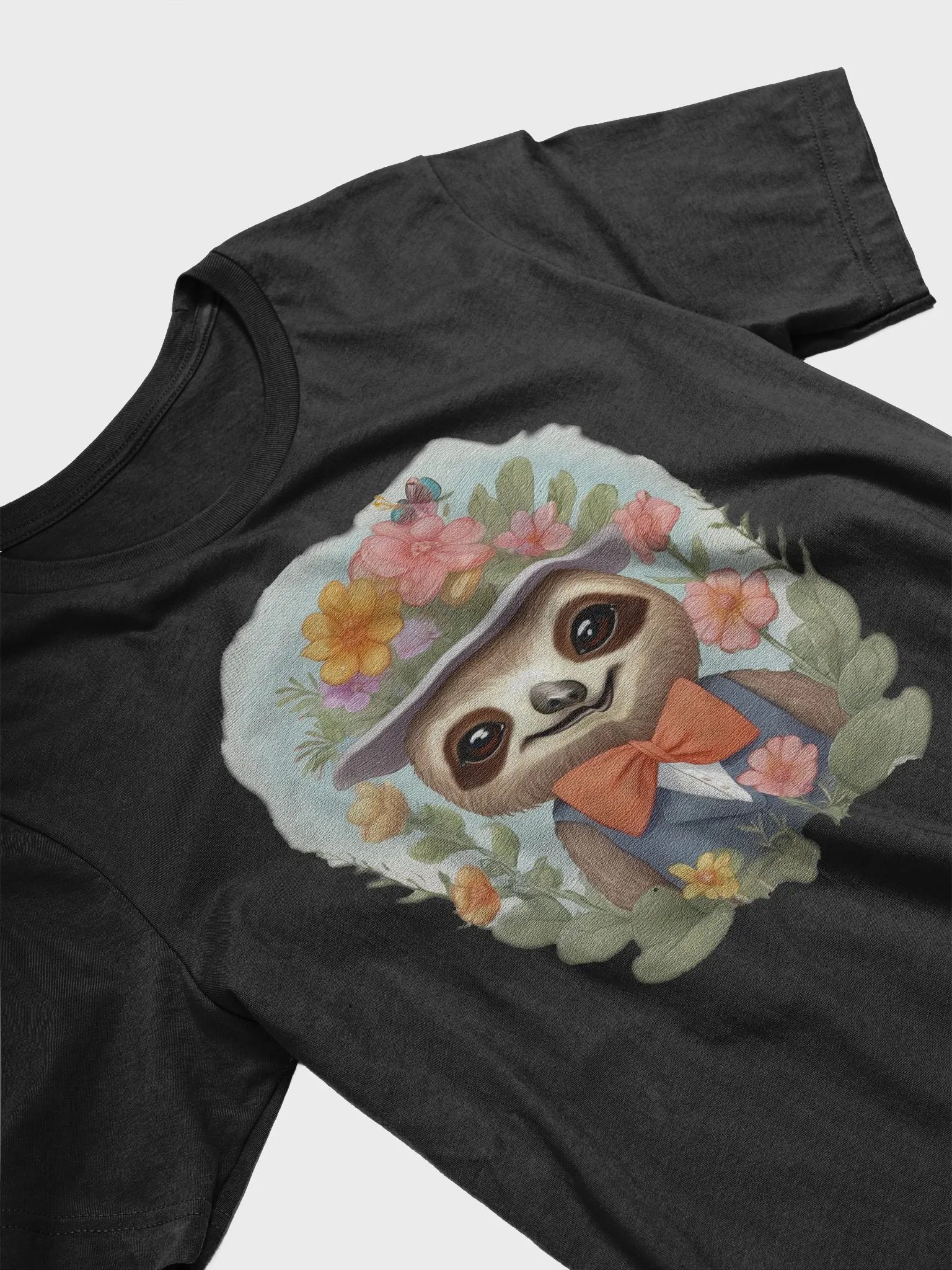 cute little sloth wearing a hat and a bow tie Supersoft T-Shirt product image (3)