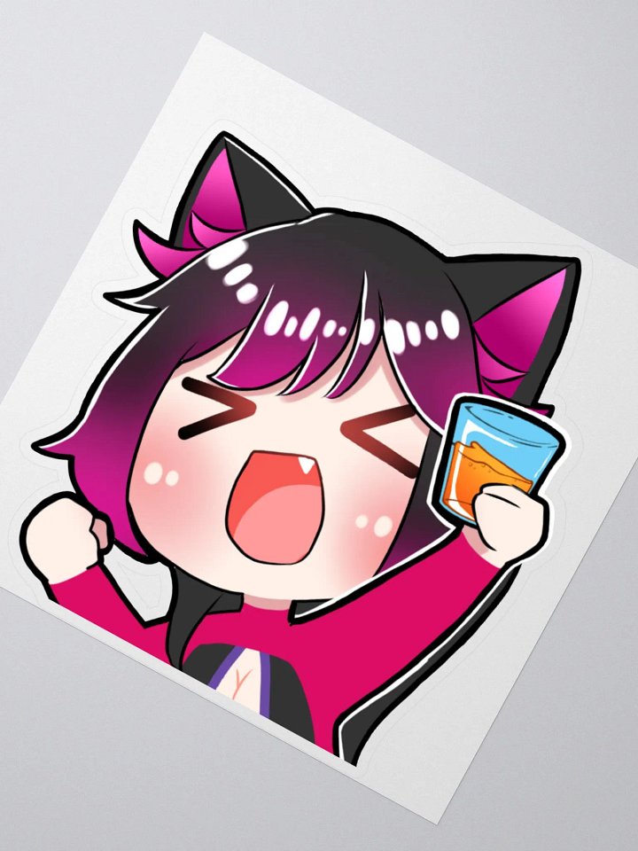 Large DJ Megu Cheers Kiss Cut Sticker product image (2)