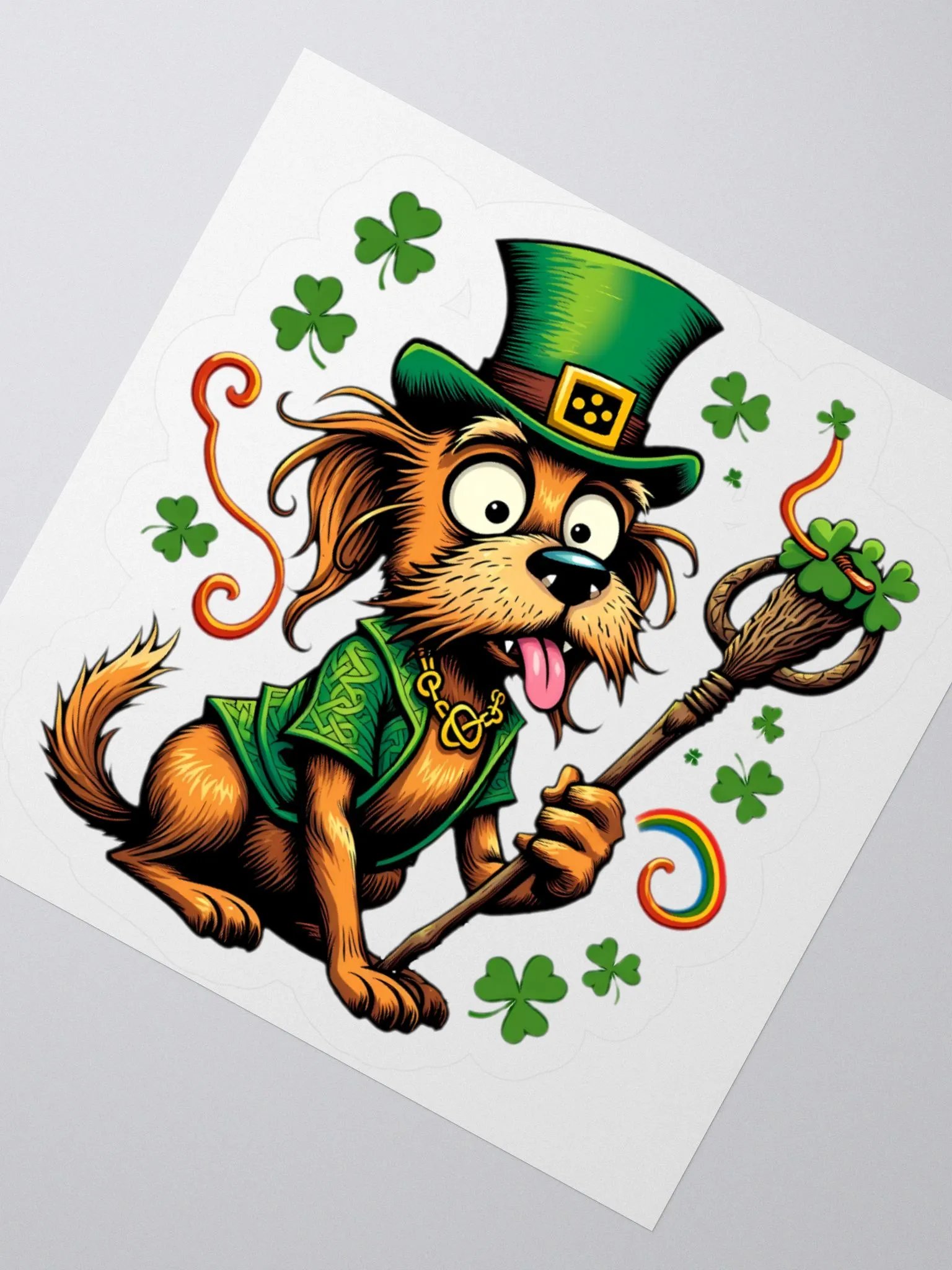 Lucky and Lit Leprechaun Dog Kiss Cut Stickers product image (4)