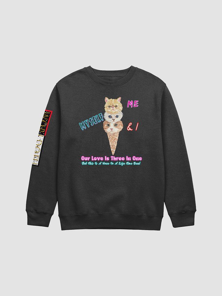 Cat Ice Cream Sweatshirt Me Myself & I Sweater Funny Cat Sweatshirt Triple Cat Ice Cream Cute Kitty Pullover Unique Cat Crewneck product image (1)