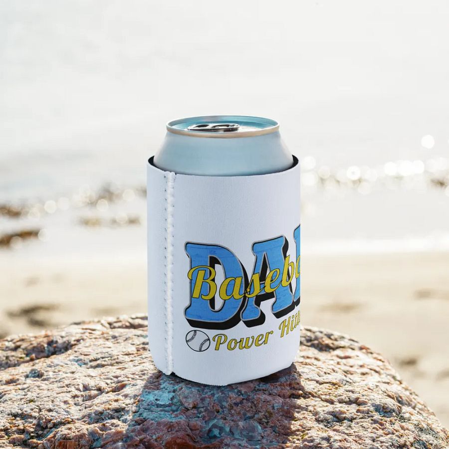 Dad Baseball Power Hitter Coozie Can Cooler product image (9)
