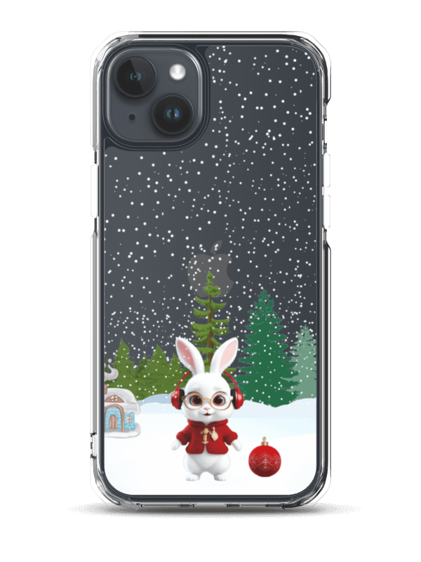 Winter bunny and Snowing background iPhone Case product image (25)