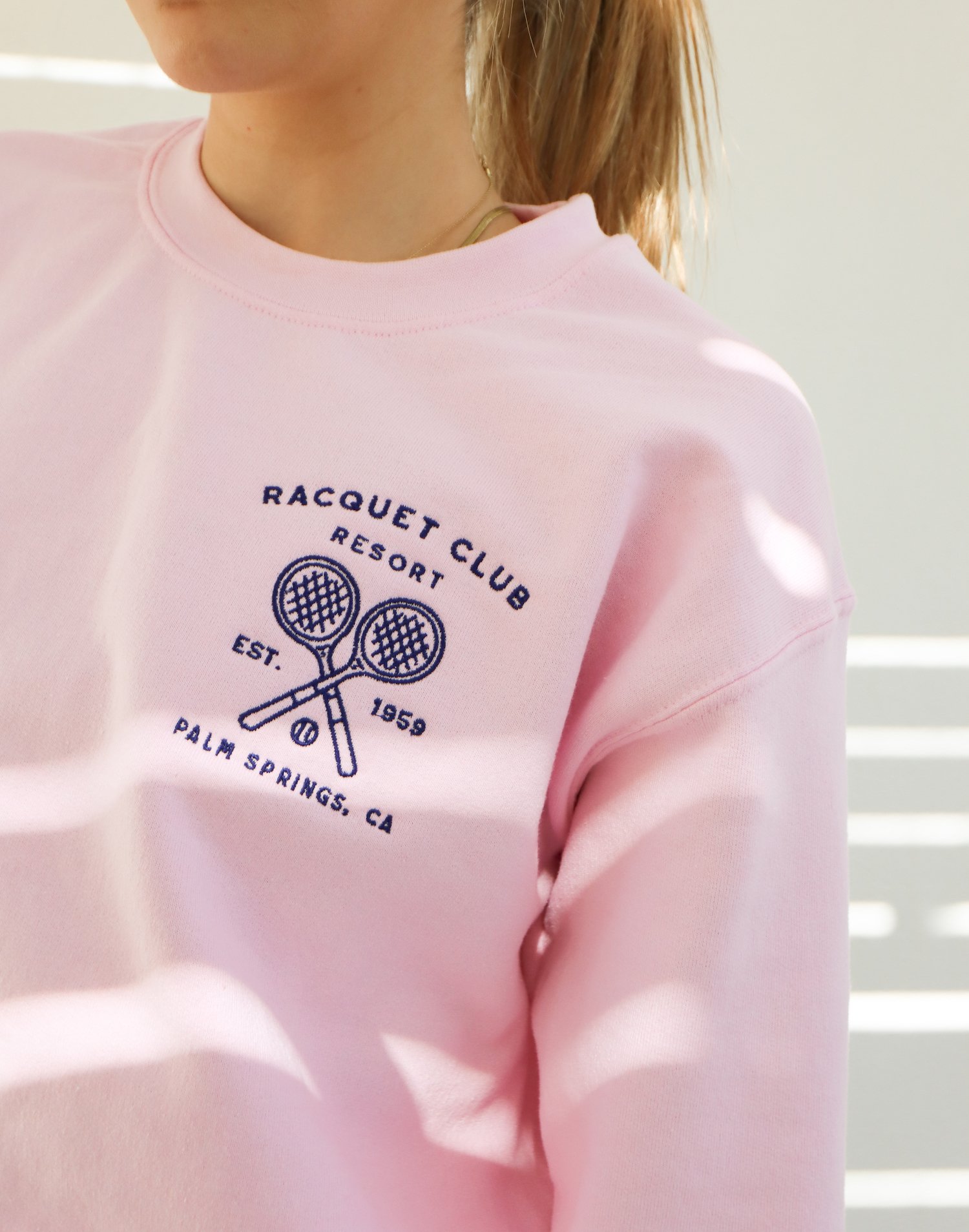 Racquet Club Resort - Pink Embroidered Crewneck product image (3)