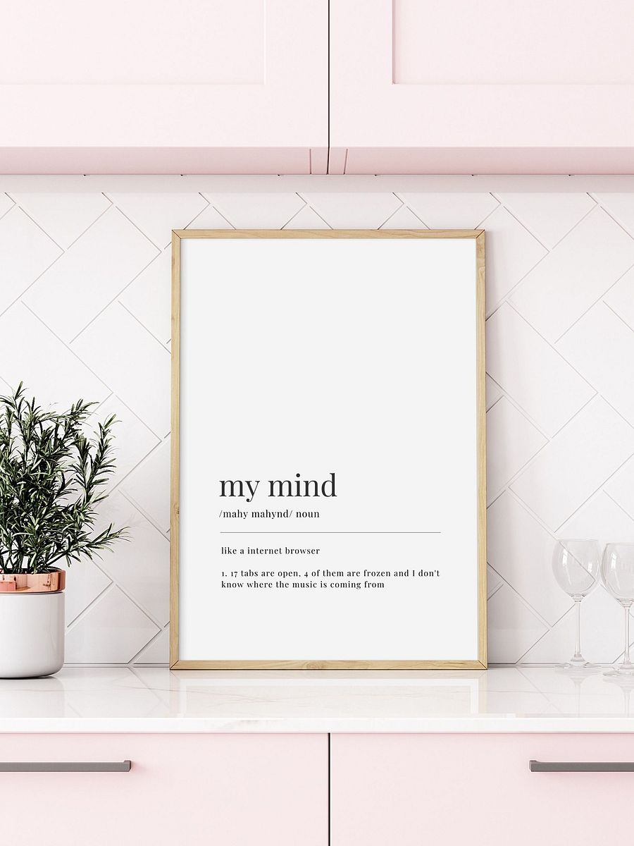 My Mind Definition Printable Wall Art Digital Download product image (1)