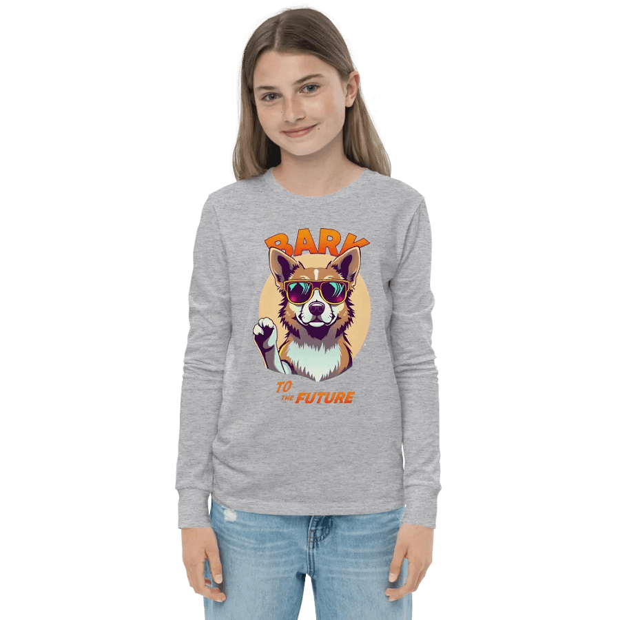 BARK to the Future Dog Youth Long Sleeve Tee Bella+Canvas (Kid's Unisex) product image (4)