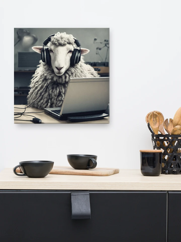 Sheep With Headphones And Laptop Wall Art product image (1)