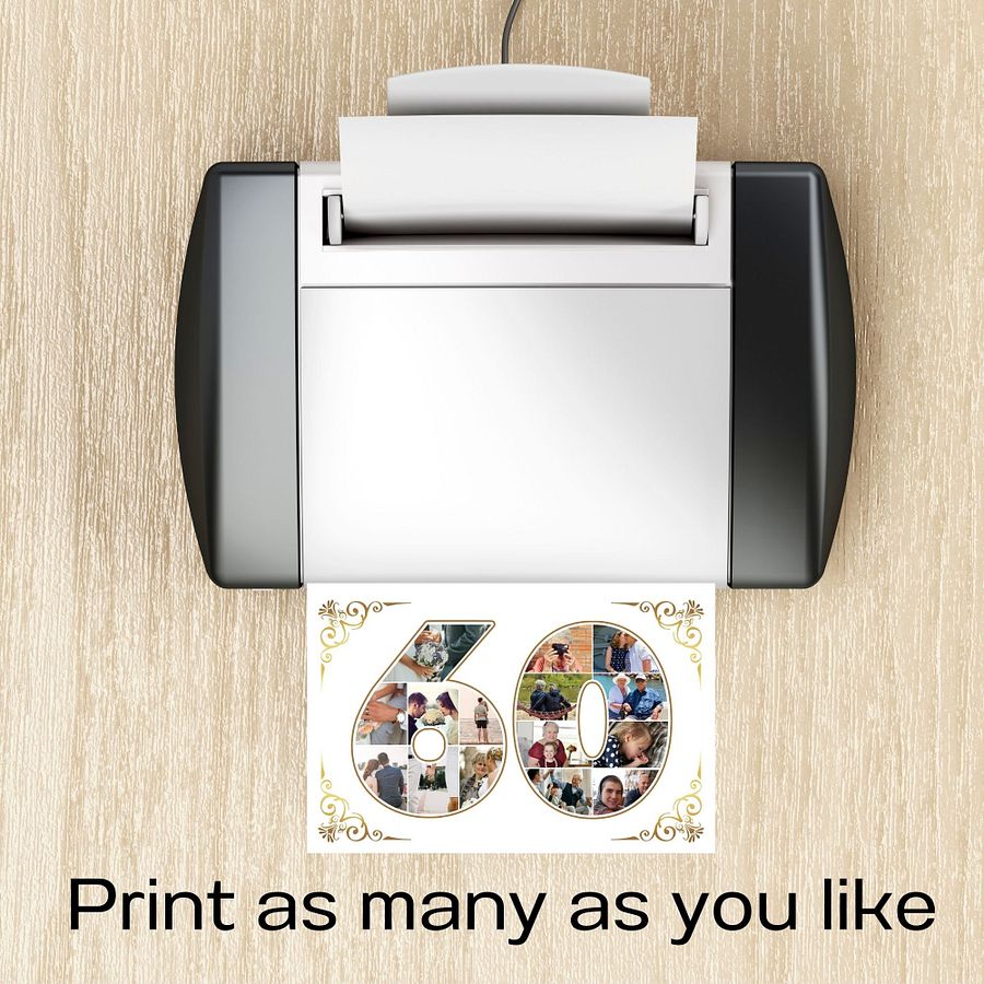 Sixty Year Celebration Card Photo Collage Canva Template product image (9)