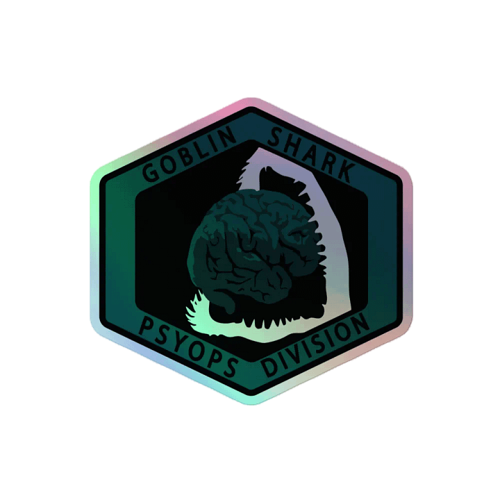 Holographic Goblin Shark Psyops Division Sticker product image (2)