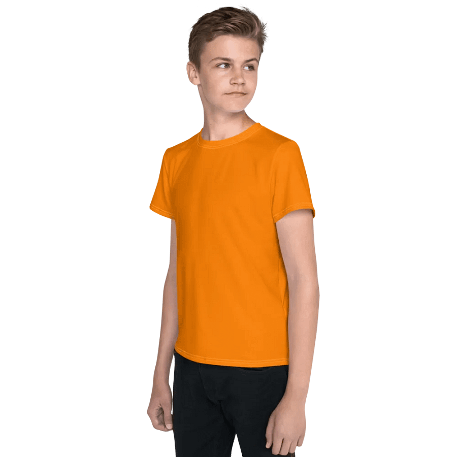 Youth Plain Color Orange T-Shirt product image (3)