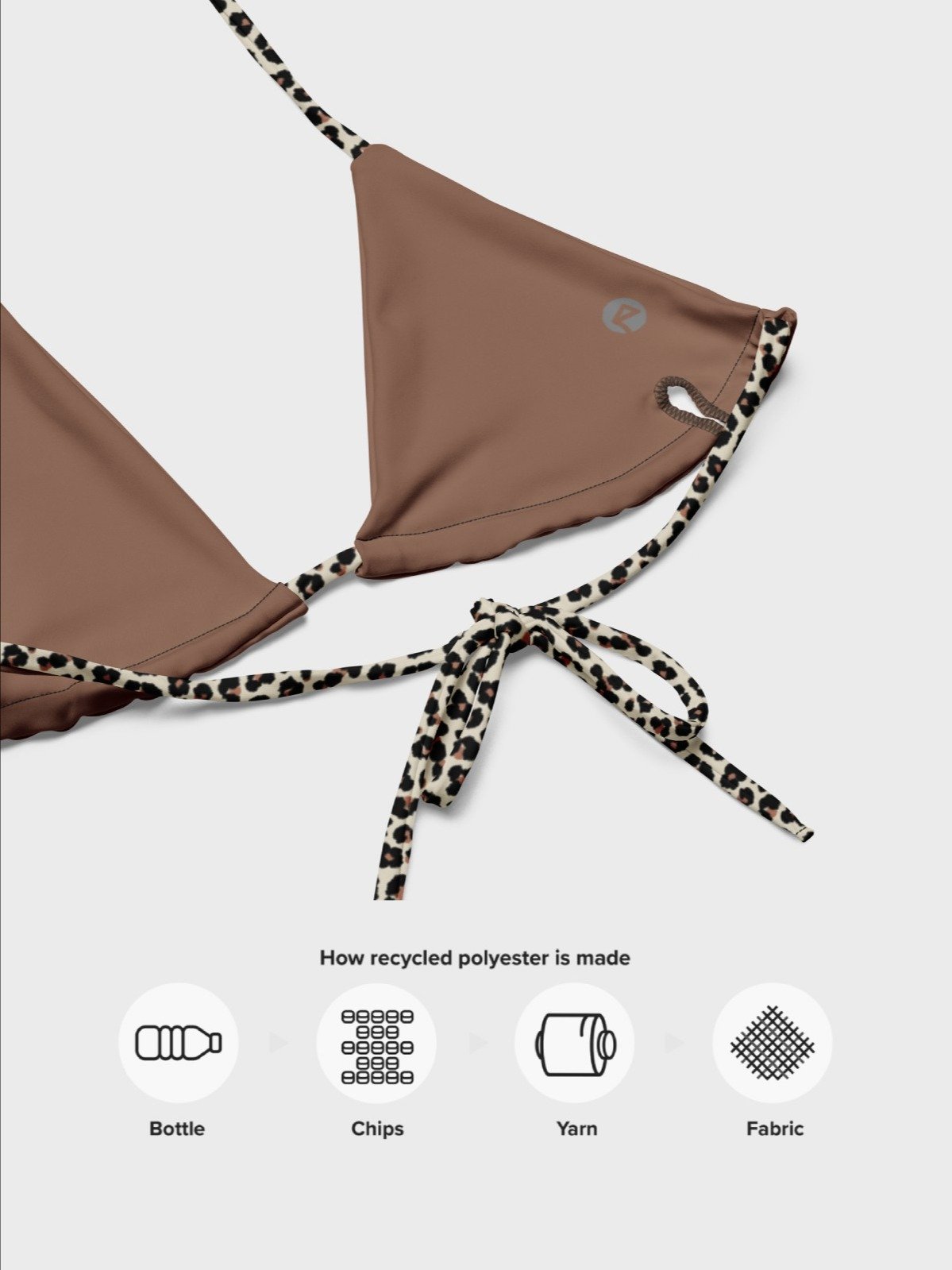 Triangle Bikini Top "Abstract Animal Leopard Skin Fur Pattern" product image (6)