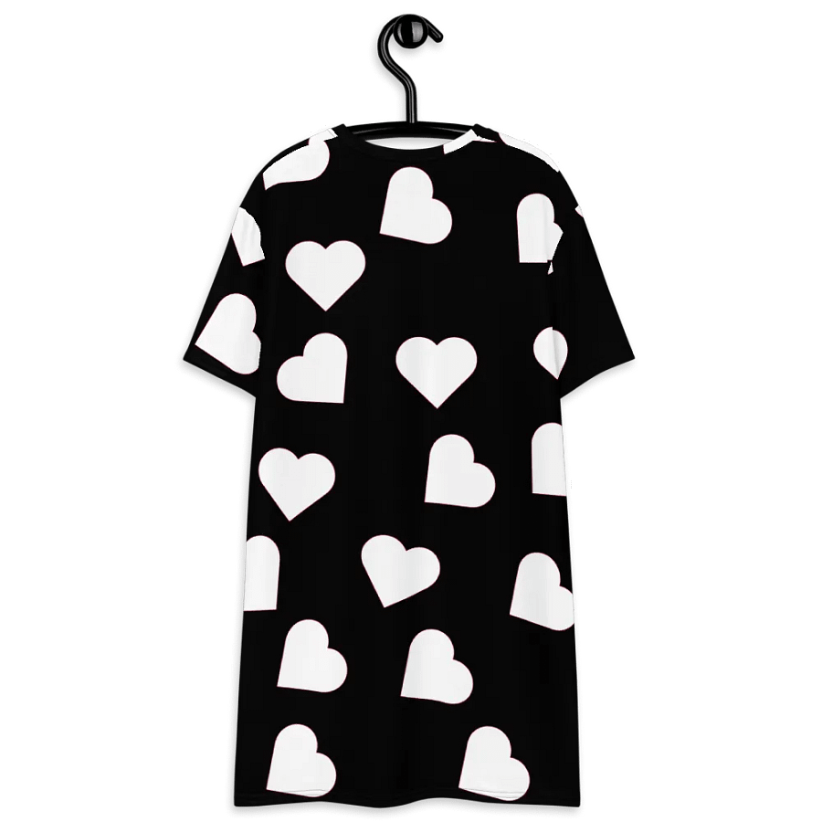 Love Pattern 5 Black and White Ladies T Shirt Dress product image (8)