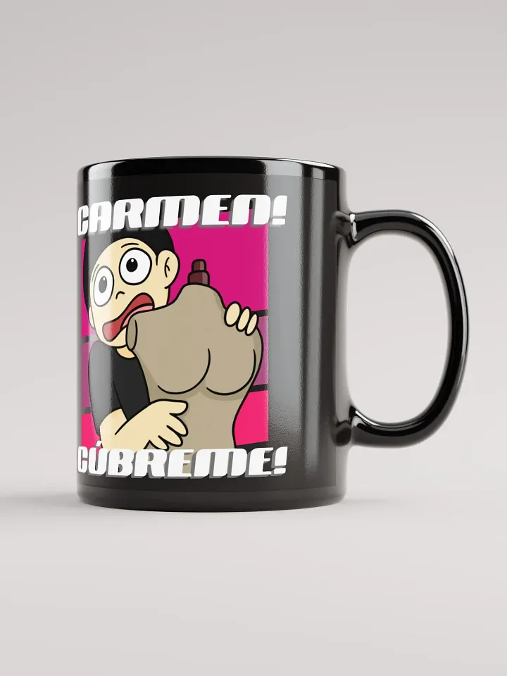 ¡Carmen Cúbreme! | Taza Negra Brillante product image (1)