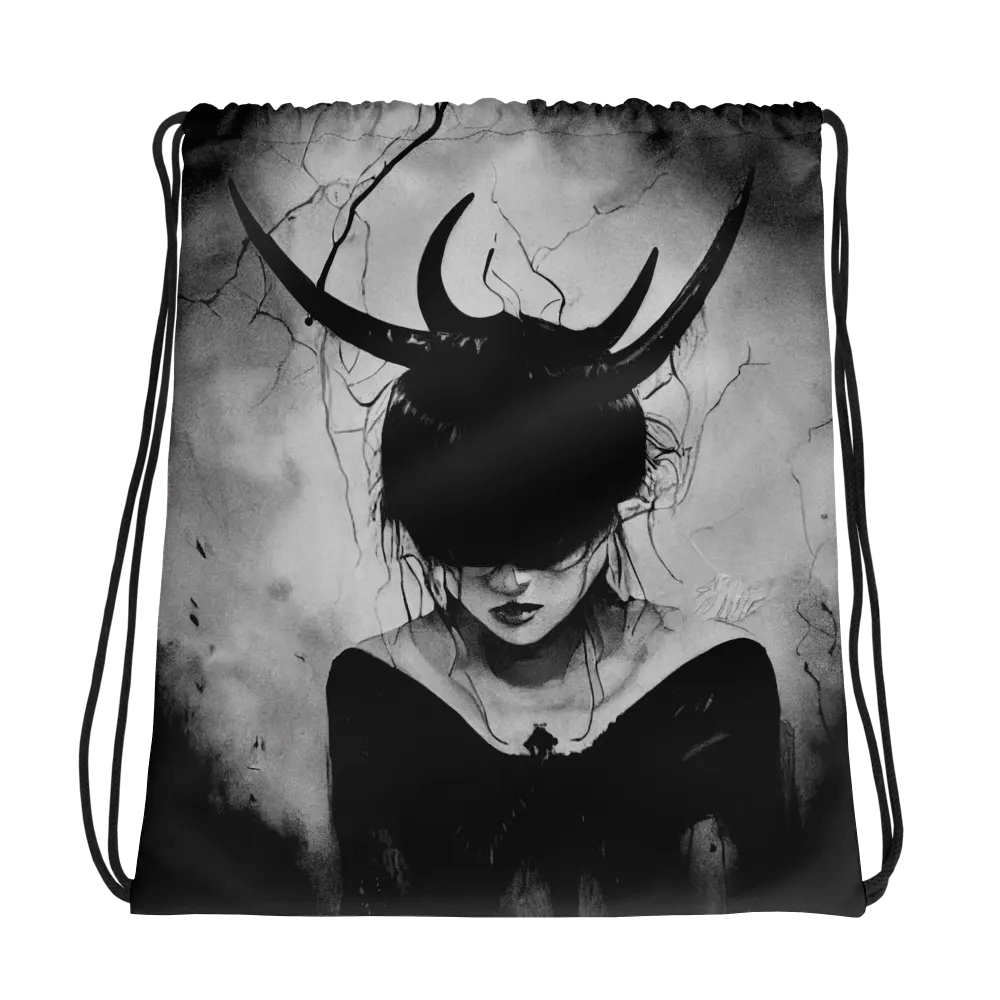 Ethereal Horned Creature Drawstring Bag product image (1)
