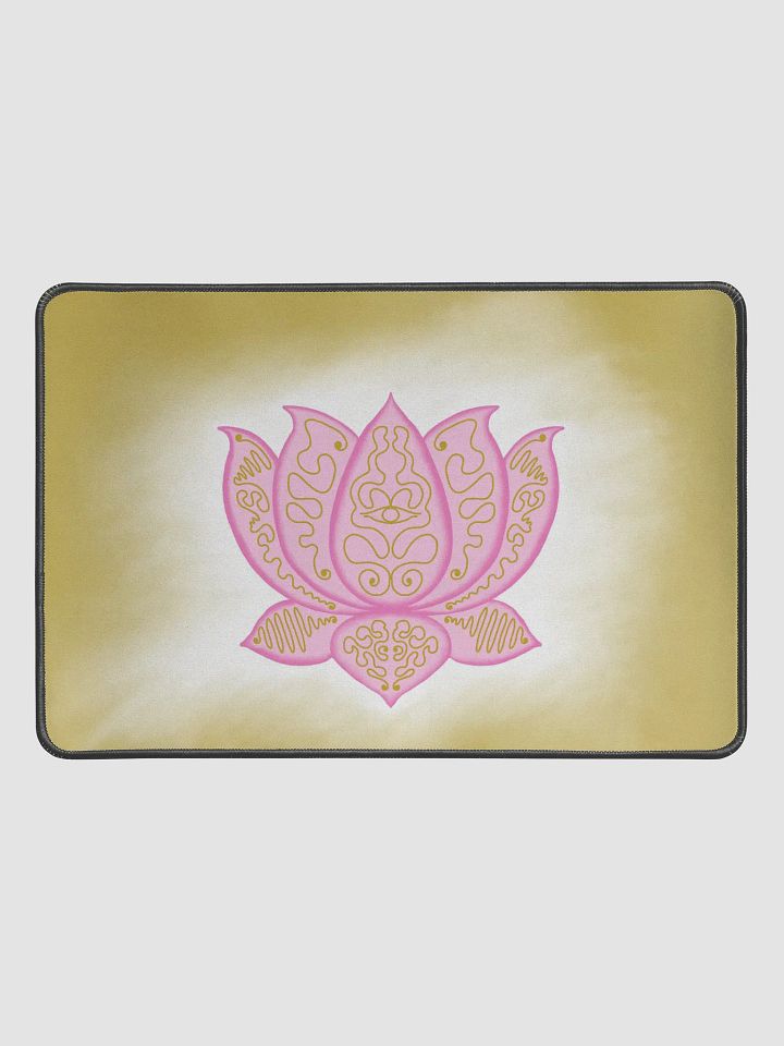 Golden Lotus Glow Desk Mat product image (1)