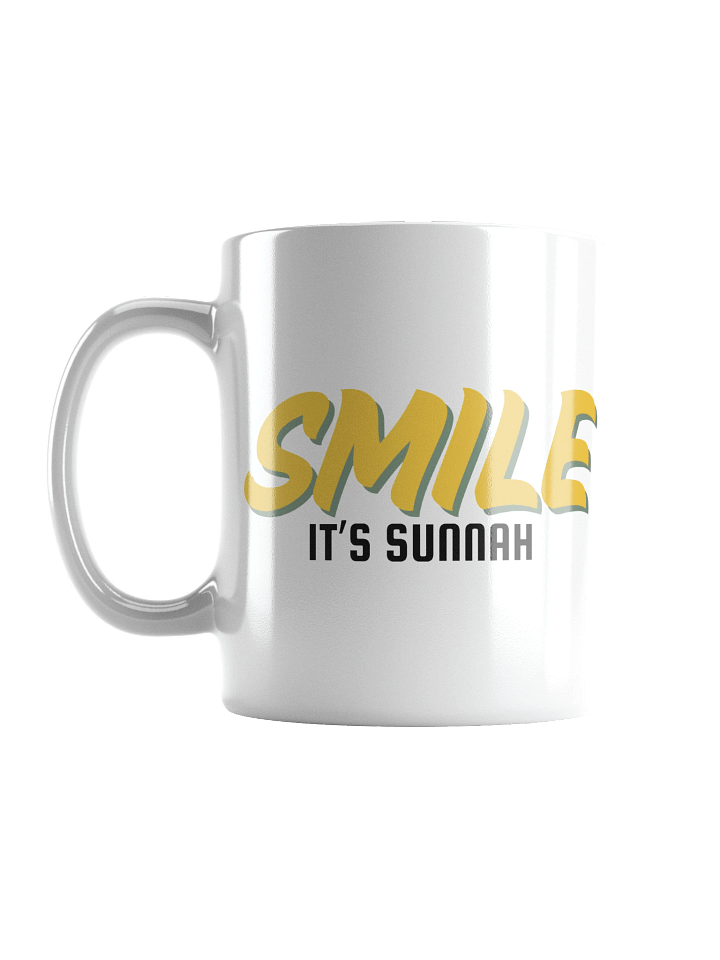 White "Smile It's Sunnah" Mug in Golden Yellow product image (1)