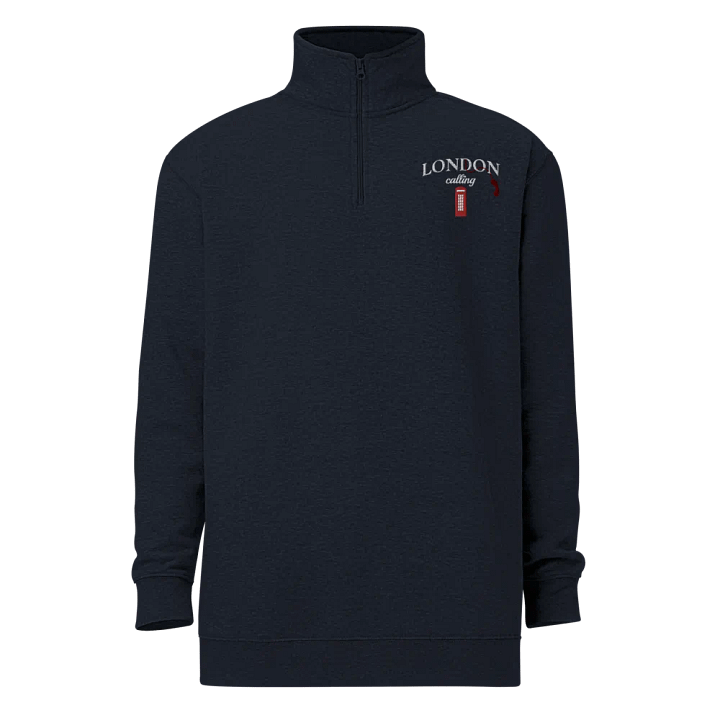 London Calling Red Telephone Box Embroidery Half Zip product image (20)