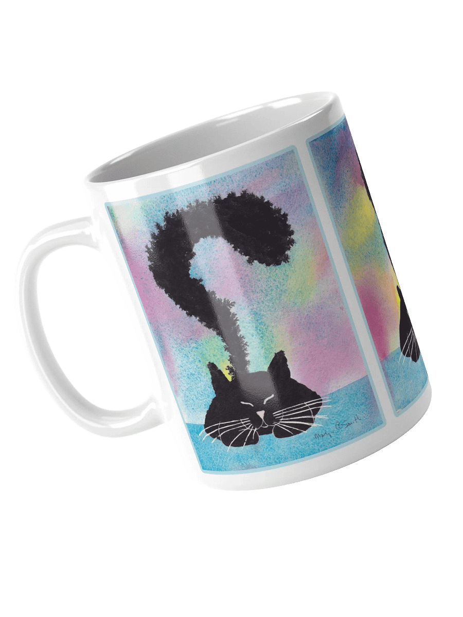 Black Kitty Coming to Full Attention on White Ceramic Mug product image (4)