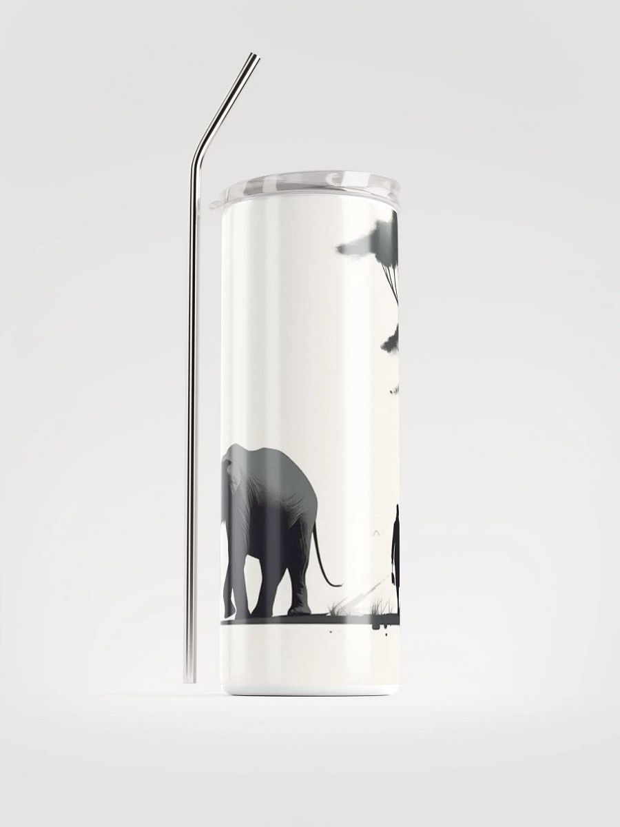 Monochrome Stainless Steel Water Bottle - Elephant product image (1)