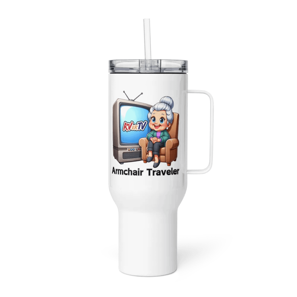 Armchair Traveler Grannie - Travel Mug with Handle product image (3)