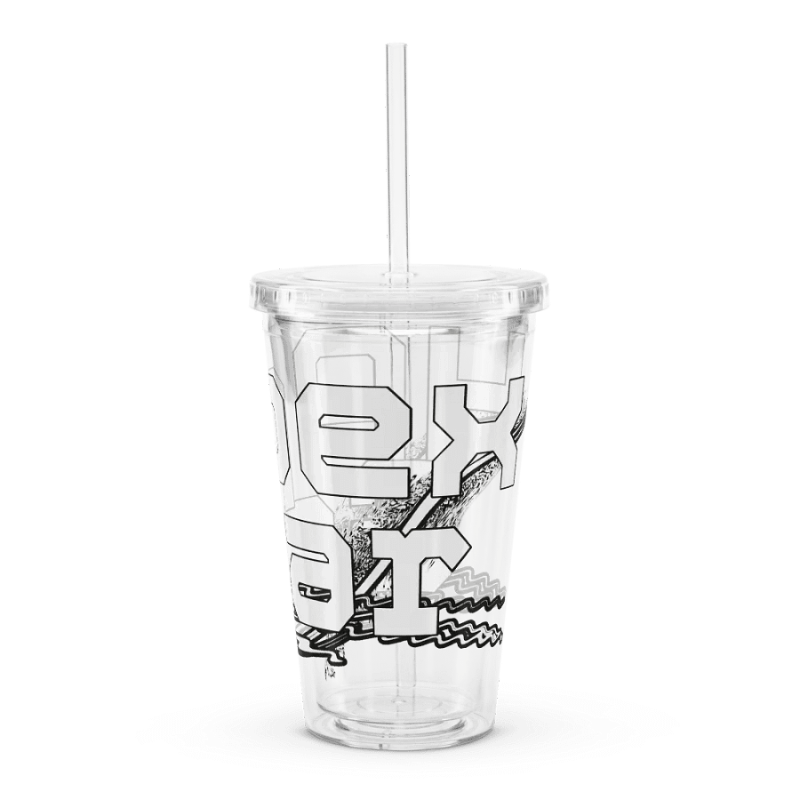 Double Wall Clear Plastic Tumbler (16 oz) - White HApex Gear White Logo product image (6)