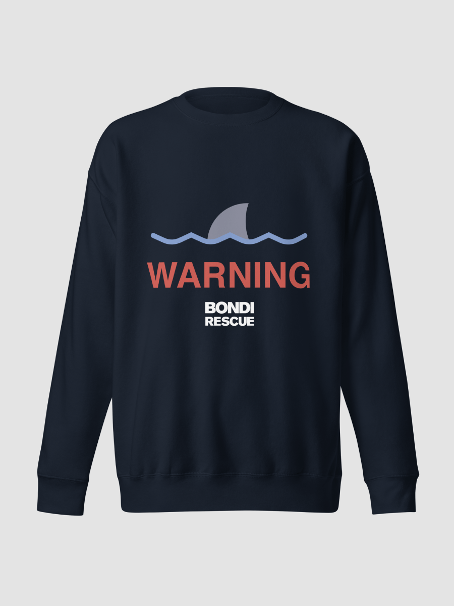 Classic Bondi Rescue Shark Warning Unisex Premium Sweatshirt product image (2)