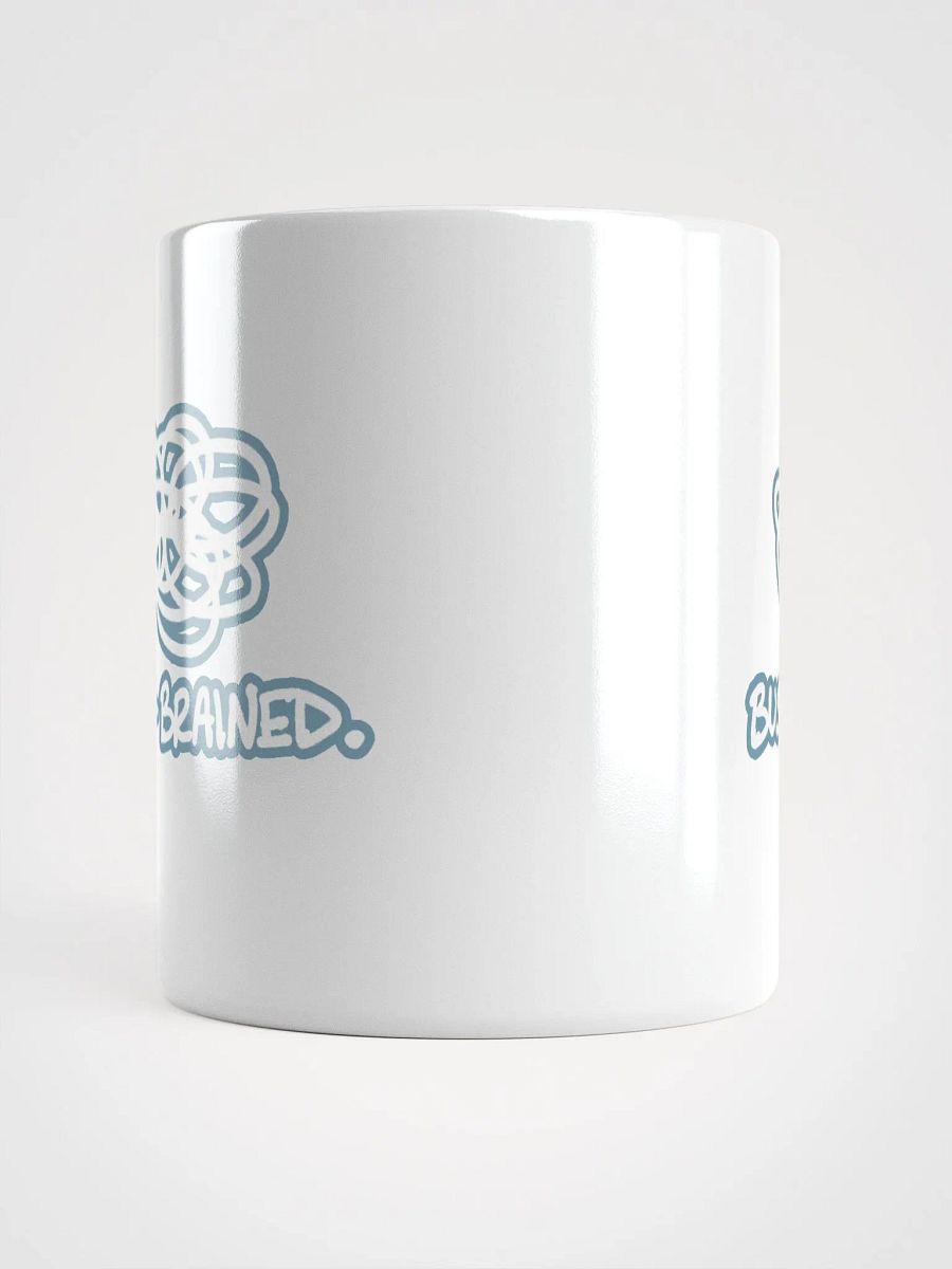 BUSY-BRAINED (lined design, #709AAF) glossy white mug product image (10)