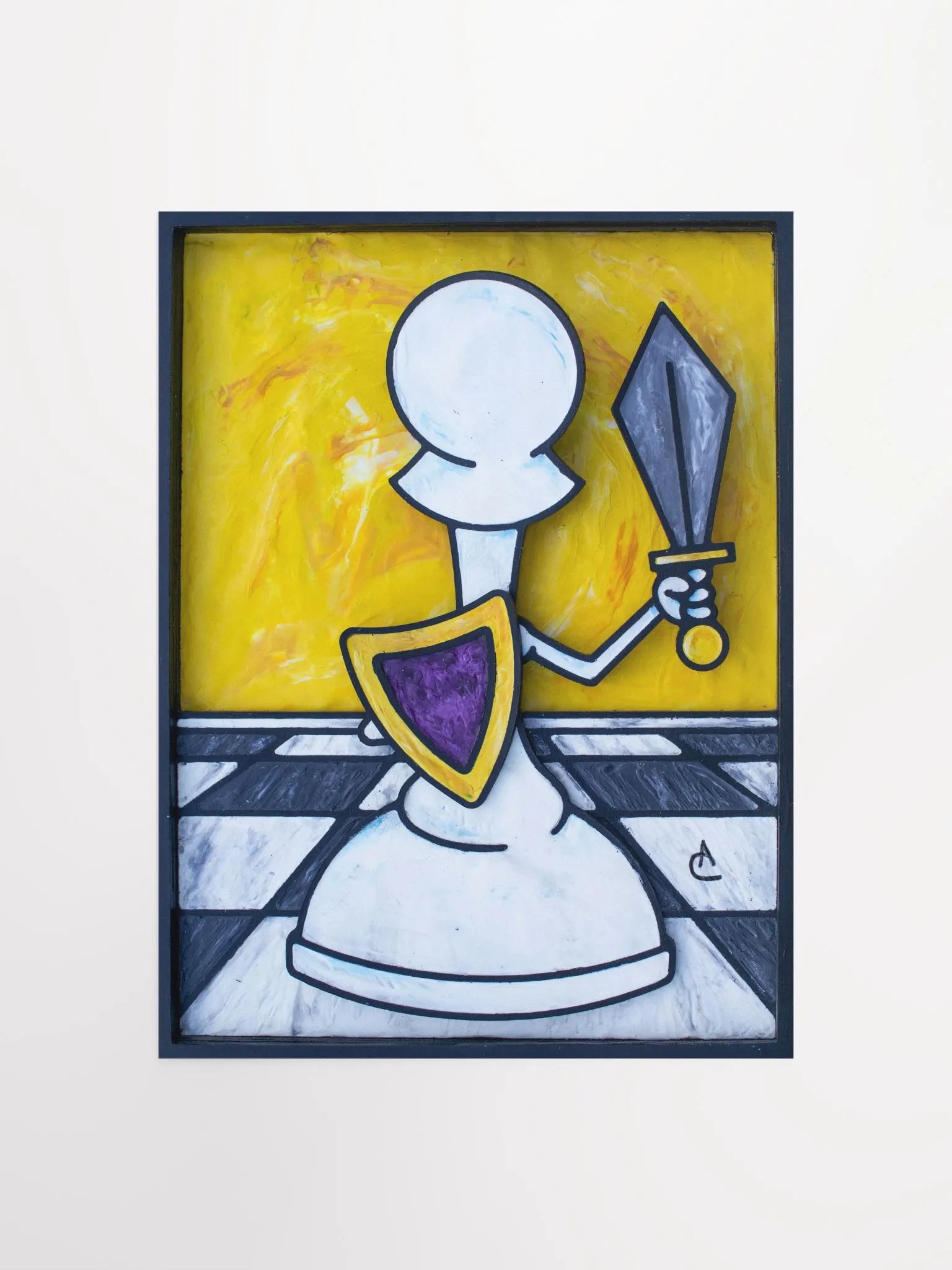 White Pawn Fighter Print product image (1)