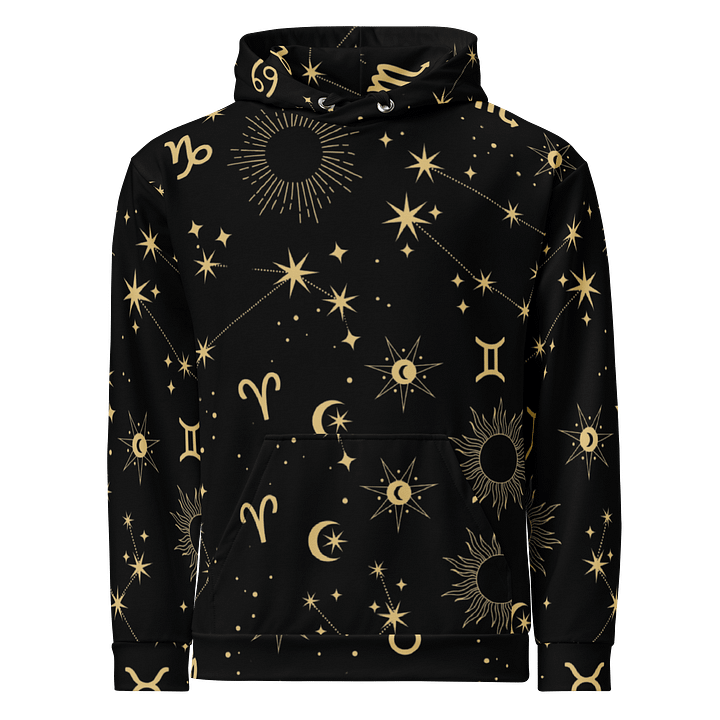 Celestial Zodiac Unisex Hoodie Astrology-Inspired All-Over Print Hoodie for Star Sign & Cosmic Style Lovers product image (1)