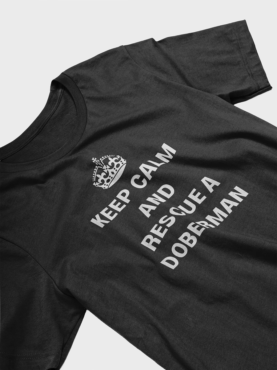 Keep calm and rescue a Doberman, white print on Bella+Canvas 3001 Tee product image (3)