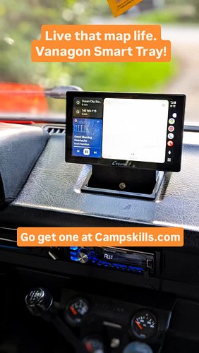 Replace that ashtray or old phone mount with a clean wireless Vanagon Smart Tray. Check it out at Campskills.com