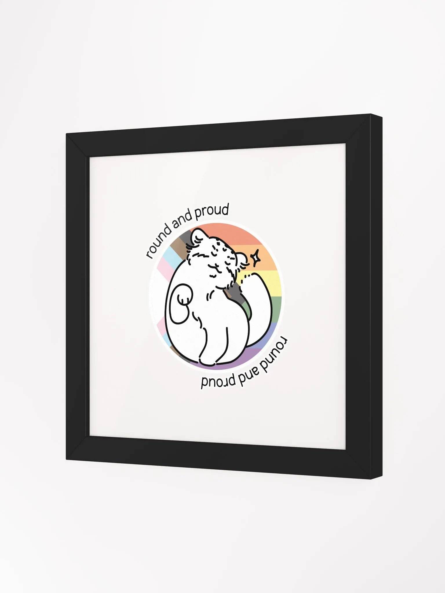 Round and Proud Manul Pride Pastels Version - Framed Print product image (6)
