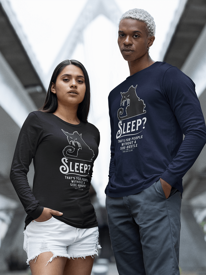 Sleepless Grind: Hustler Cat Long Sleeve Tee product image (1)