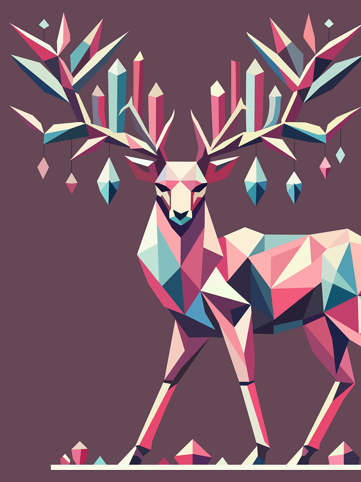 Free Geometric Deer PNG Art - Transparent Background, Low Poly Animal Illustration product image (1)
