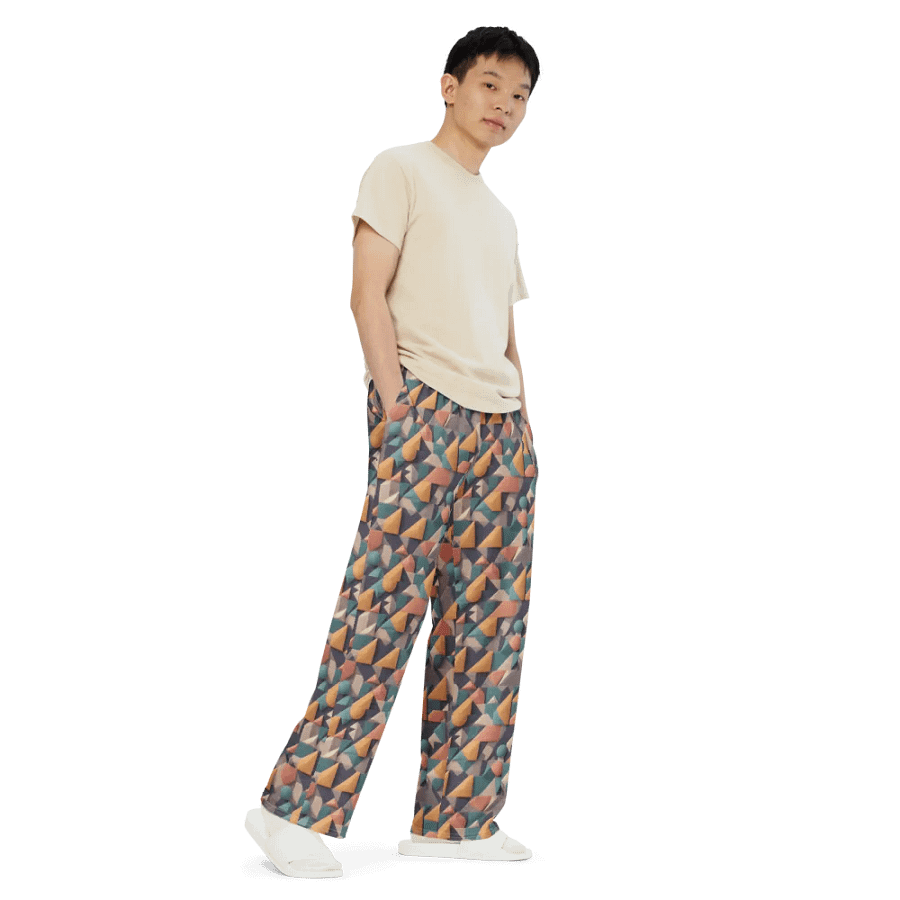 Geometric Fusion Wide-Leg Pants product image (7)