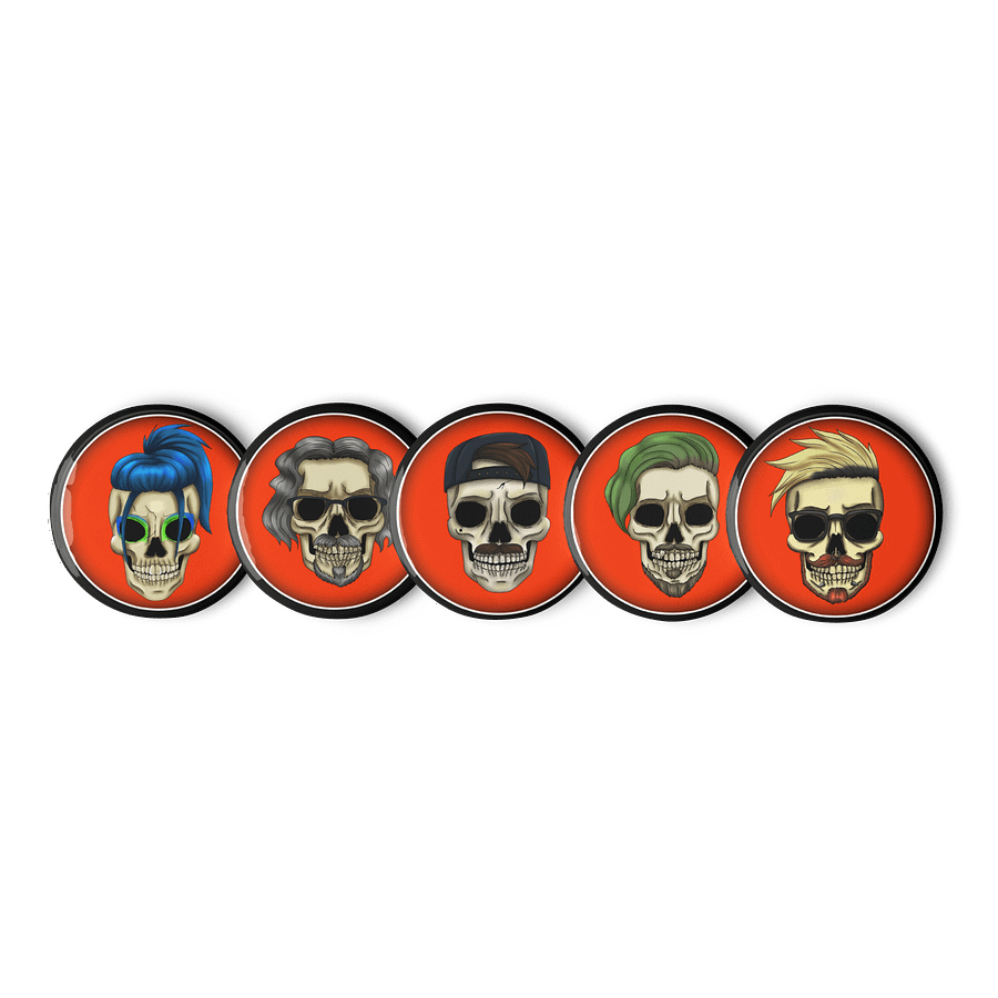 Couch Crew Skull Button Set – Undead Icons Collection product image (1)