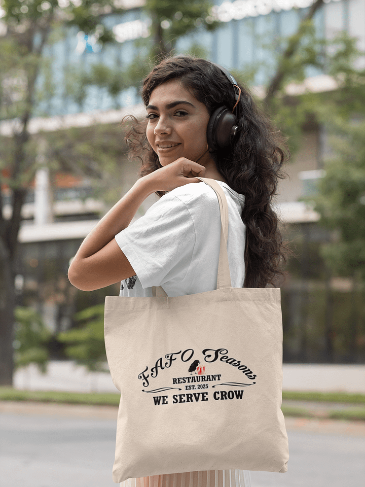 FAFO Seasons Restaurant Logo - We Serve Crow - Eco-Friendly Tote Bag product image (1)