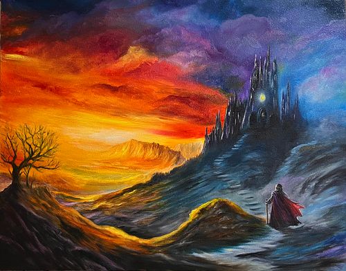 11x14 oil painting on primed panel. $100 plus $16 shipping.