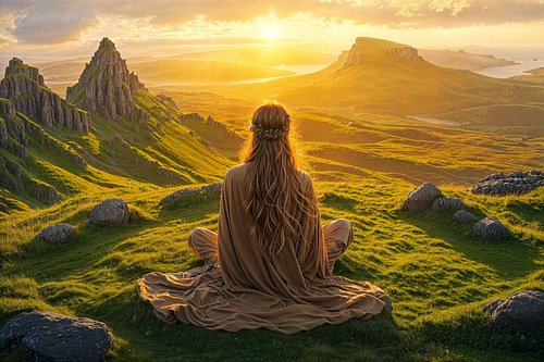 Sunset whispers secrets only art can hear.
In the ancient lands where Brigid tended her eternal flame, there were priestesses...