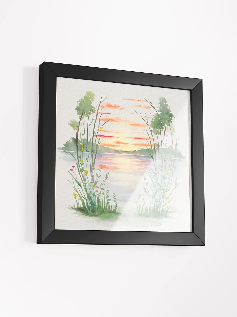 Reflective Waters Sunset Watercolor - Framed Poster product image (3)