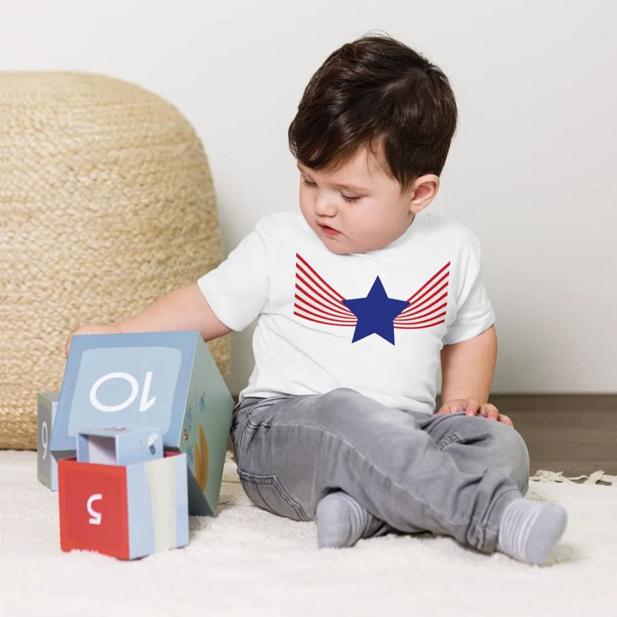 Stars & Stripes Ruffled Angel Wings Toddler Tee product image (3)