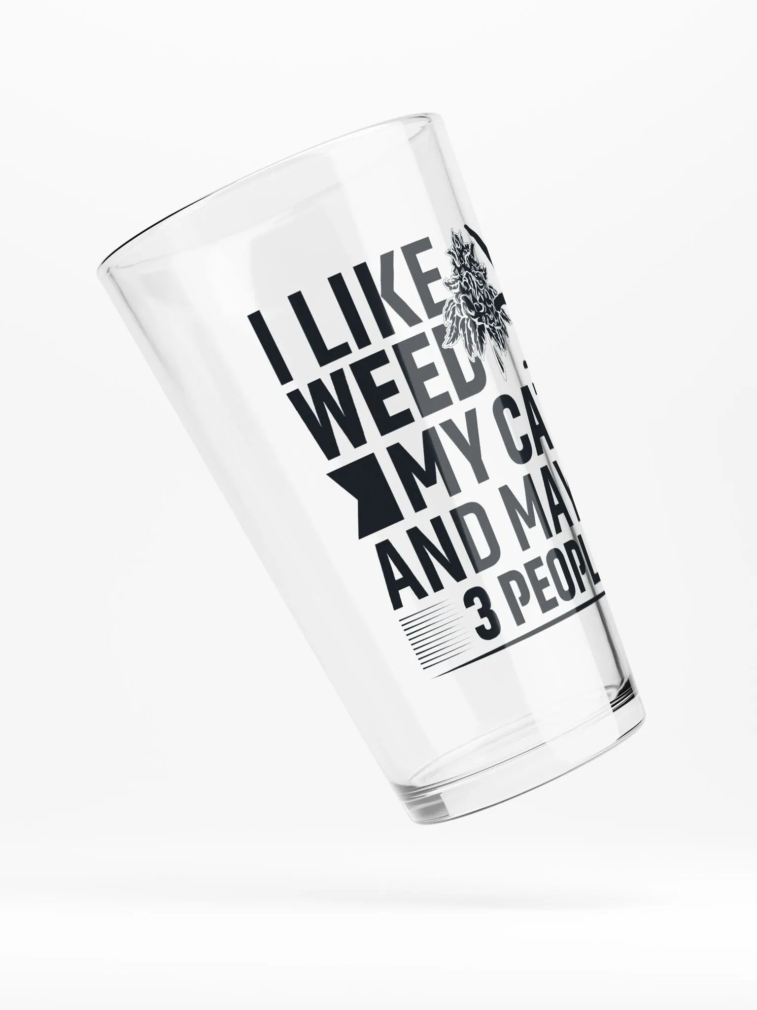I Like Weed, My Cat & Maybe 3 People - Shaker Pint Glass product image (4)
