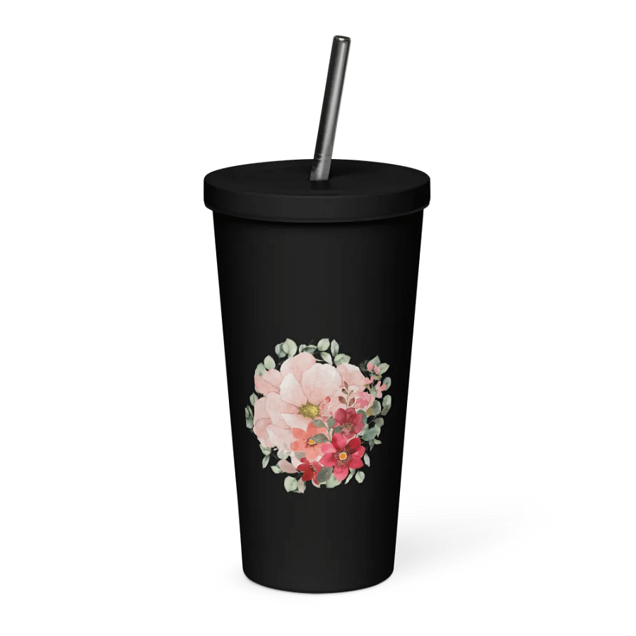 Floral Bliss Insulated Tumbler with Straw product image (1)