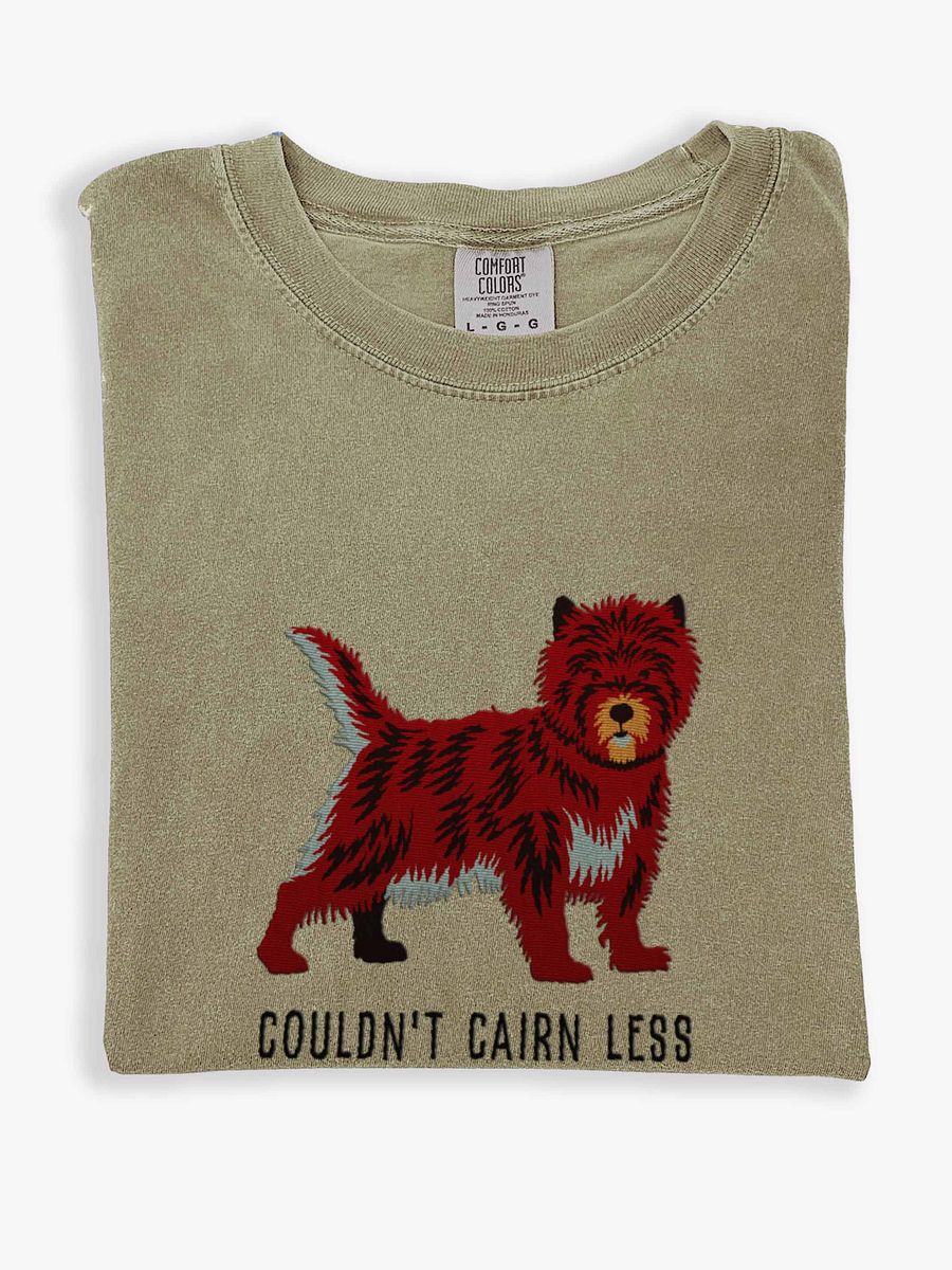 Couldn't Cairn Less T-Shirt(Embroidered) of a Cairn Terrier(Red Brindle) product image (1)