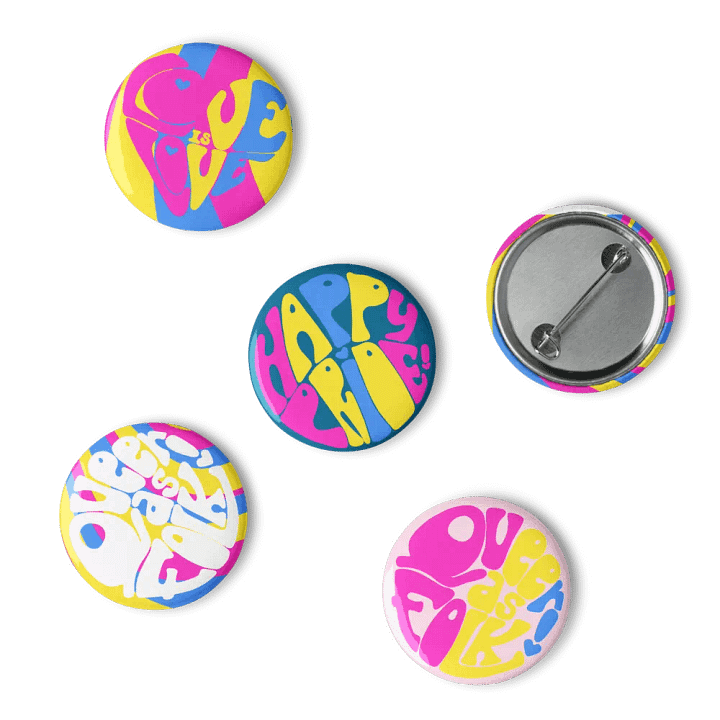 Pansexual Pride pin badge set product image (1)