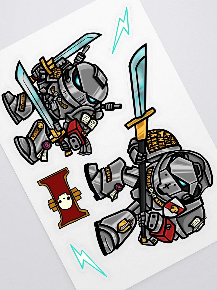 Silver Knight Space Soldier Sticker Sheet product image (1)