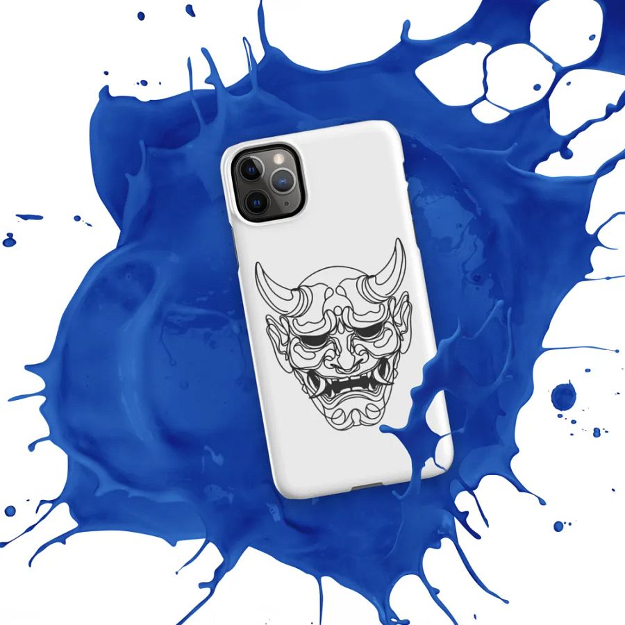 Oni Mask Line Art Design Tough iPhone Case product image (10)